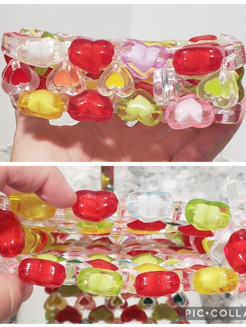 Lola + The Boys Candy Heart Beaded Multicolor Mini Crossbody Bag Phone Pouch - Picture 5 of 7